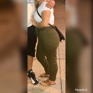 Olive Paperbag Waist Fashion Nova skinny cargos